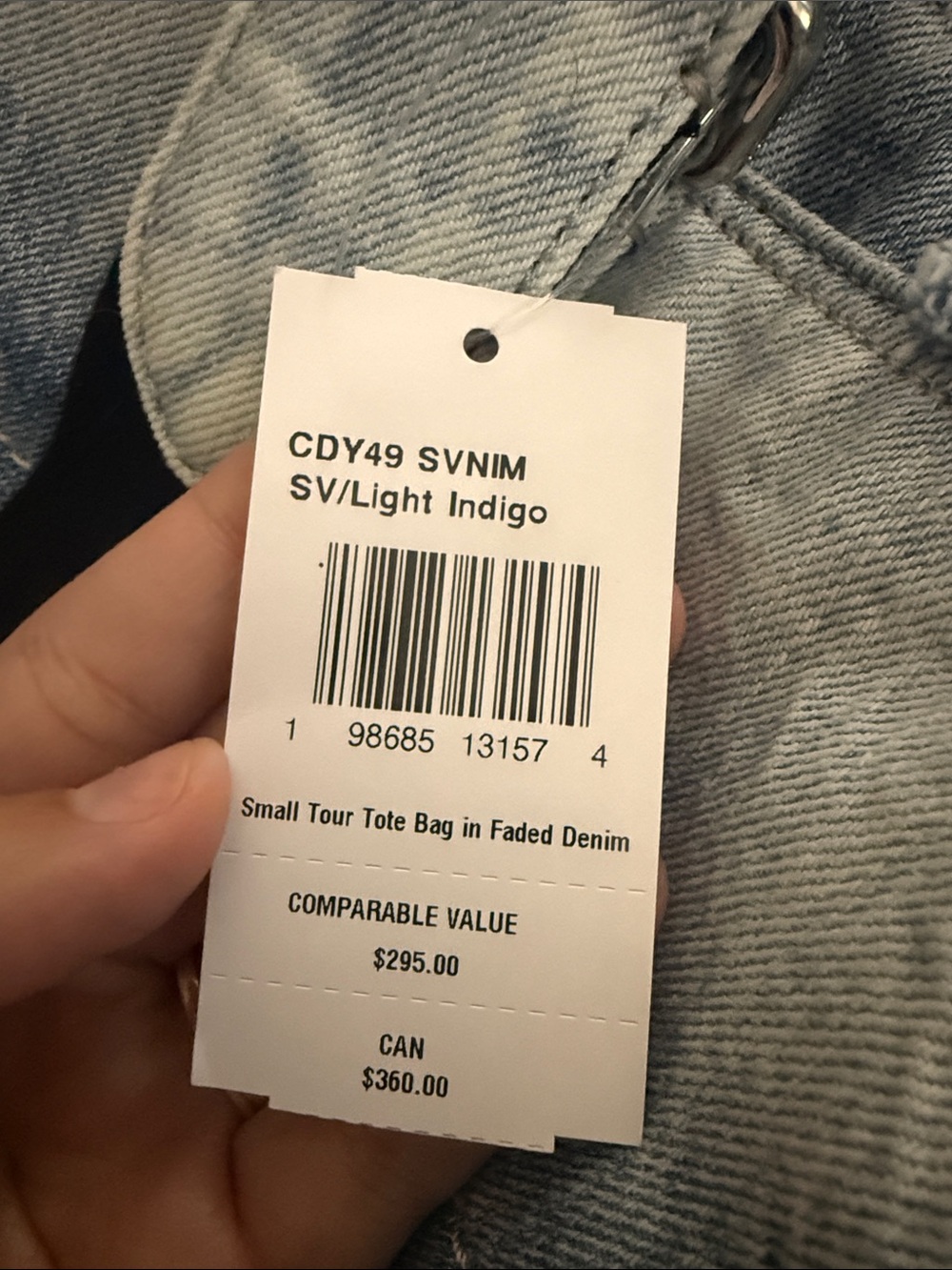 Coach New York Denim Tote Bag in Light Blue - Picture 10 of 10